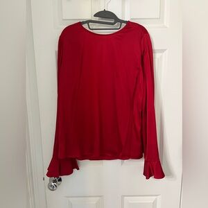 Rebecca Taylor GORGEOUS bell sleeve red blouse 16 NWT